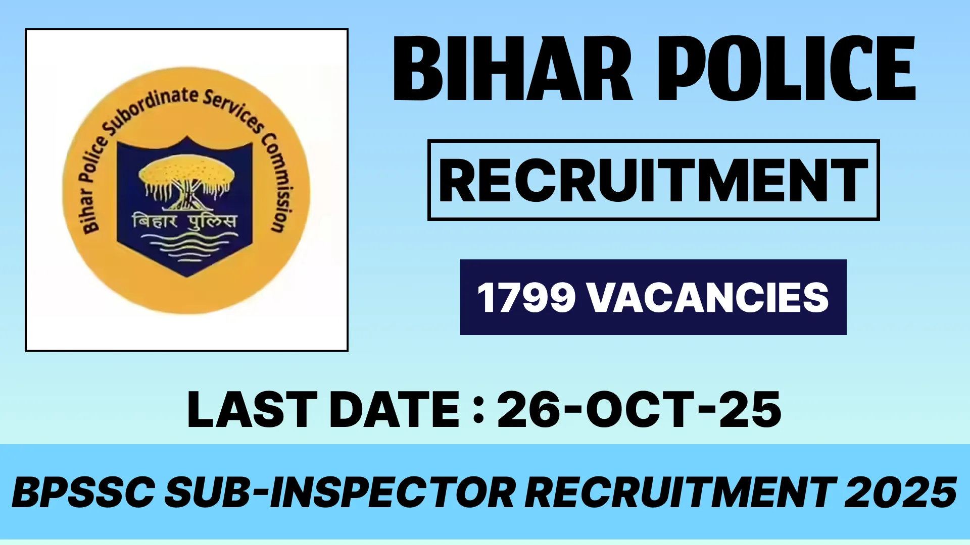 BPSSC SI RECRUITMENT 2025