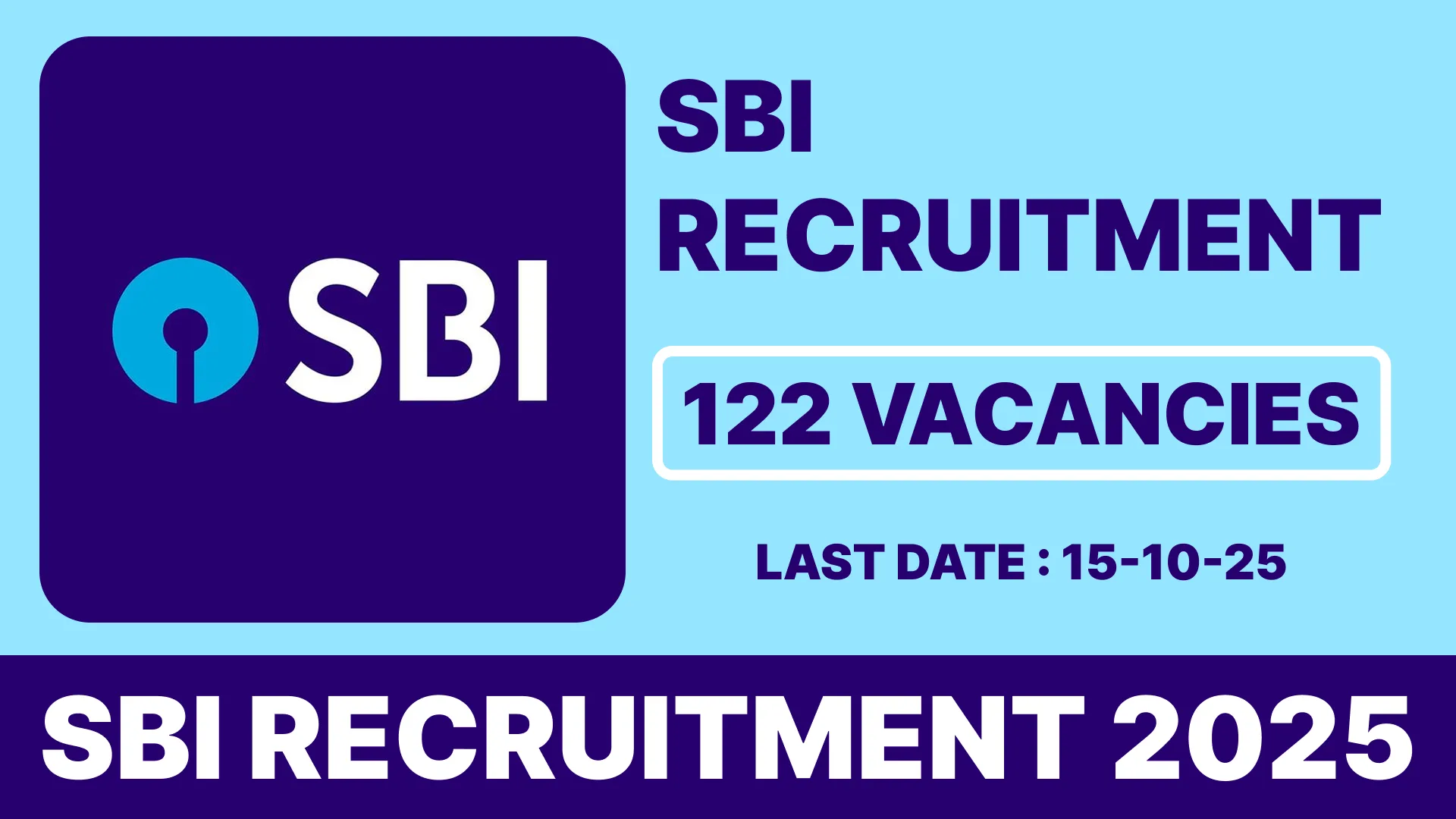 SBI Specialist Officers Recruitment 2025 - Apply Online for 122 Various Manager Posts by Oct 15 SBI RECRUITMENT 2025
